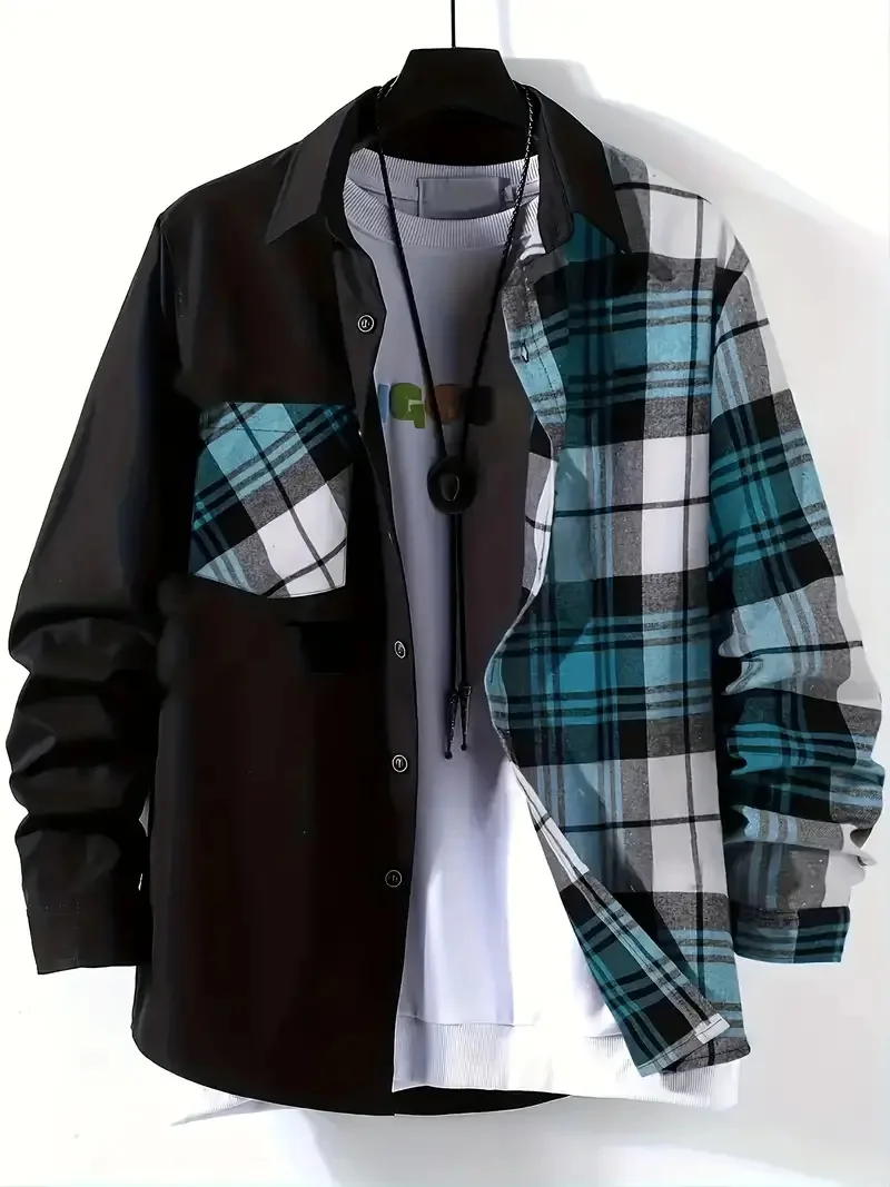 2025 Spring and Autumn Men's Casual Shirt New Comfortable, High Quality, Fashionable, Trendy, Collar Loose Long Sleeve