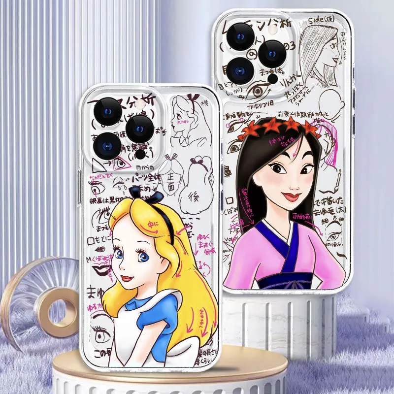 

Anime Princess Cute Phone Case For Apple iPhone 17 16e 16 15 14 13 12 11 Pro Max Plus Mini TPU Soft Transparent