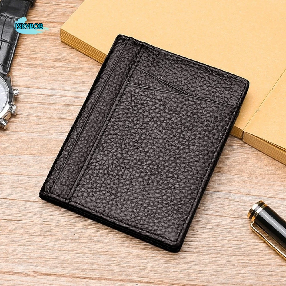 

Creative Leather Male Card Holder Multifunction Portable Credit Card Holder Ultra Thin RFID Blocking ID Card Holder Male