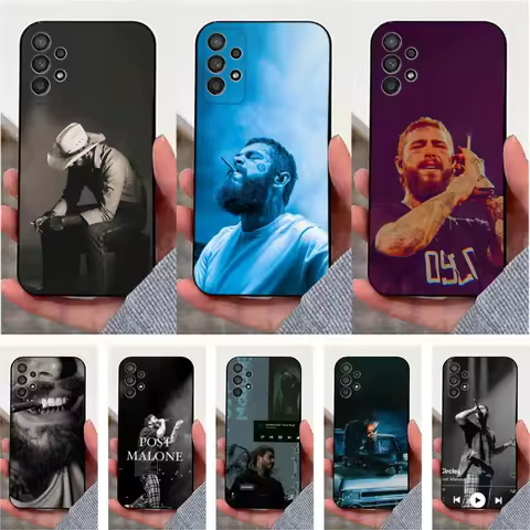 Singer P-Post M-Malones Phone Case For Samsung S25,S24,S23,S22,S20,S21,S10,Ultra,Plus,Lite,FE,Soft Silicone Black Cover