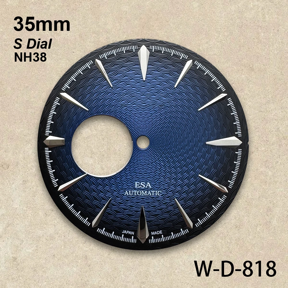 35mm Cocktail Hollow S Out Dial Fit NH35/NH36/NH38 Movement High-Quality Woven Pattern Dial Watch Modification Accessories
