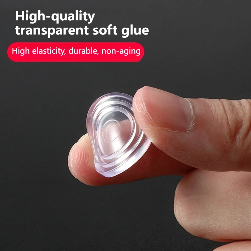 4PCcs Glass Non-Slip Gasket Tabletop Fixing Gasket Transparent Double-Sided Suction Cup Dining Table Silicone Mat