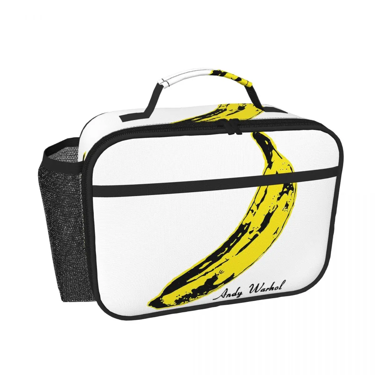 Andy Warhol Sunset Cat Cattle Banana Insulated Lunch Bag for Women Kids Portable Food Boxes Thermal Lunch Box Tote