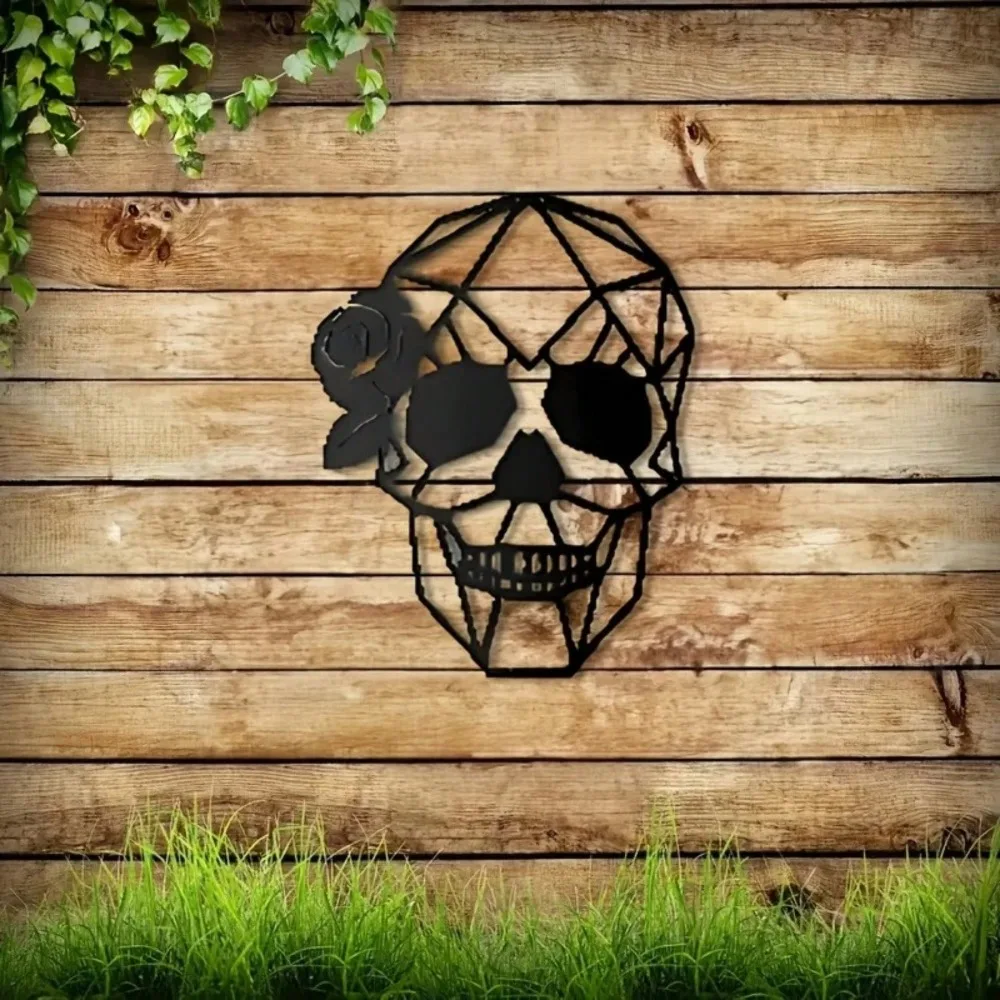 

Skull Art Metal Wall Decor Halloween Home Ornament Gothic Decor