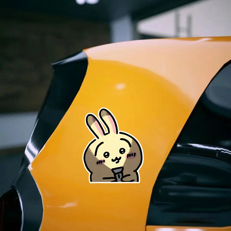 Chiikawa Hachiware Usagi lindo dibujo animado motocicleta coche rasguño maleta cuaderno taza de agua decoración pegatina