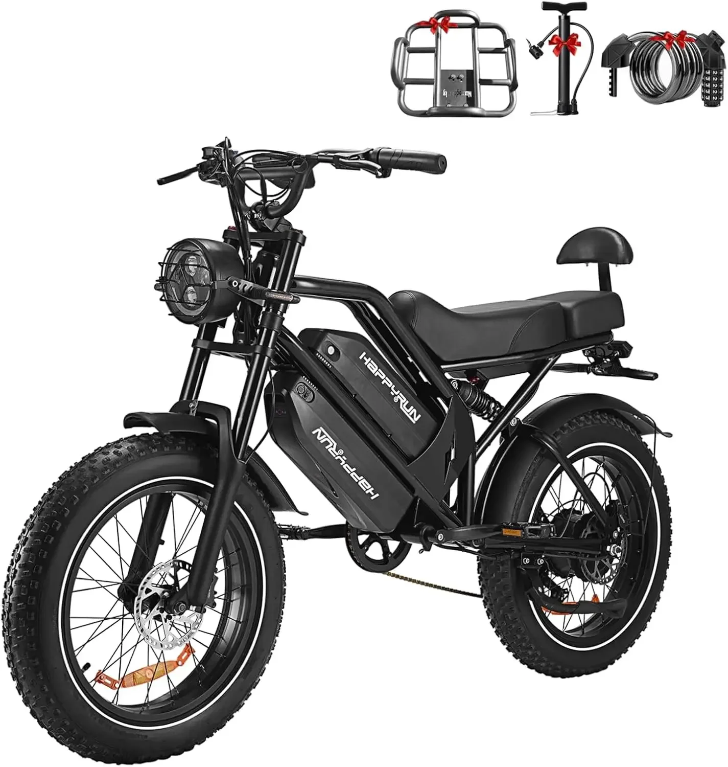 2000W Brushless 48V38Ah Ebike for Adults 85+ Mile Range 36MPH Top Speed Electric Dirt Bike All Terrain Fat Tire Moped Style