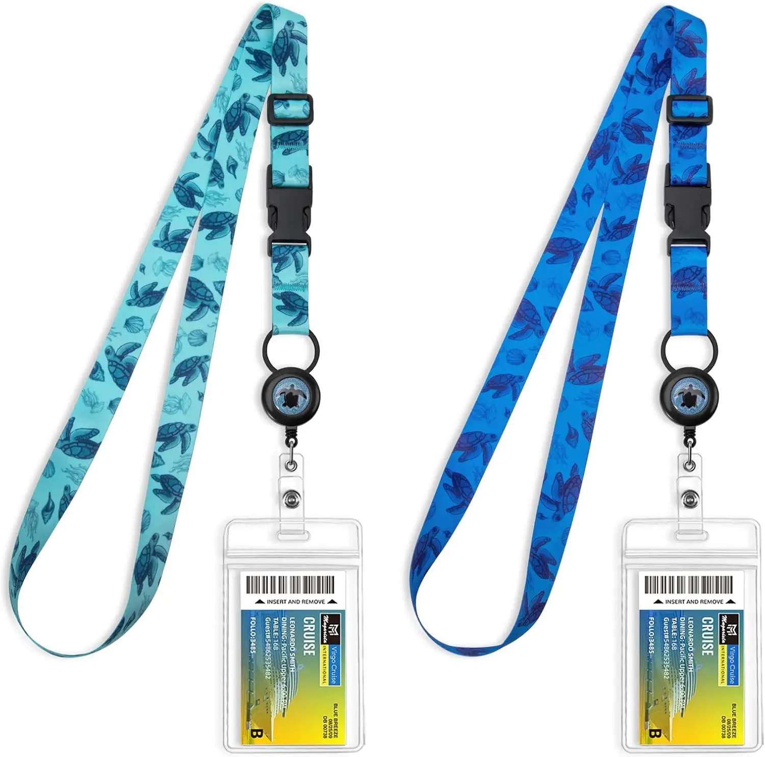 Cruise Lanyards, Adjustable Lanyard with Retractable Reel, Waterproof ID Badge Holder for All Cruises Ships Key Cards.