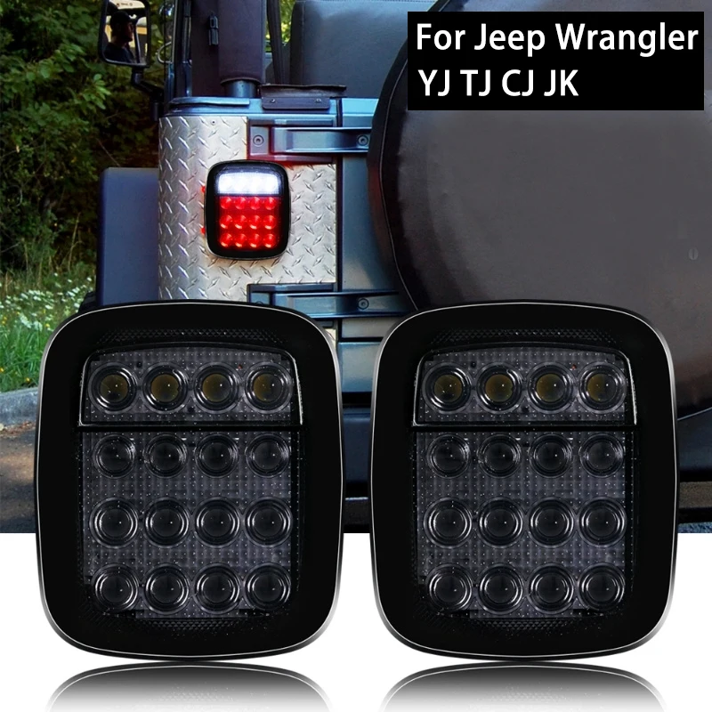 

2Pcs 16 LEDs Universal Tail Light Brake Reverse Light ffor Jeep Wrangler YJ TJ CJ JK