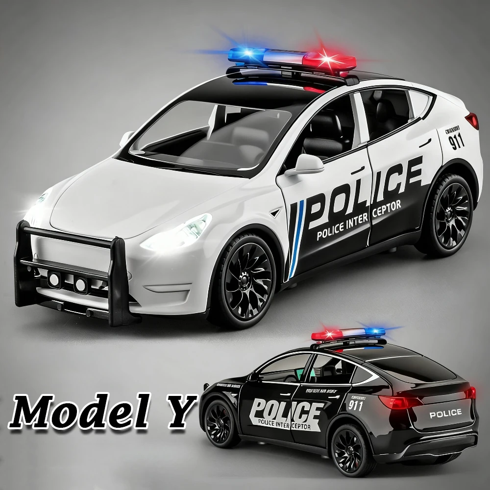 

1:24 Модель Y Родстер Миниатюрная модель из сплава, литой под давлением автомобиль, игрушки, двери, открытый звук, свет, откатный автомобиль, коллекционные украшения для мальчиков