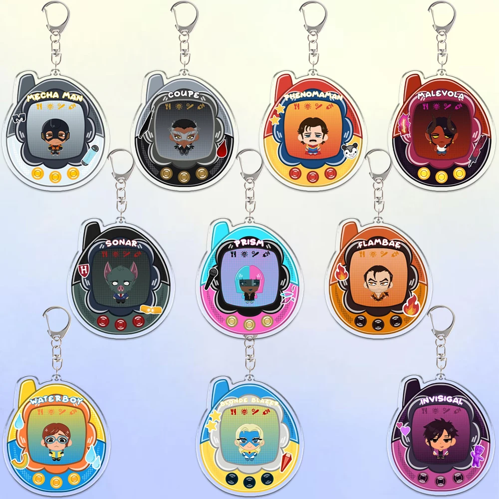 لإرسال كوبيه السونار بريزم Invisigal Flambae أنيمي لعبة الأجهزة الطرفية سلسلة مفاتيح مصنوعة من الأكريليك مخصص الرسوم المتحركة على ظهره قلادة هدية