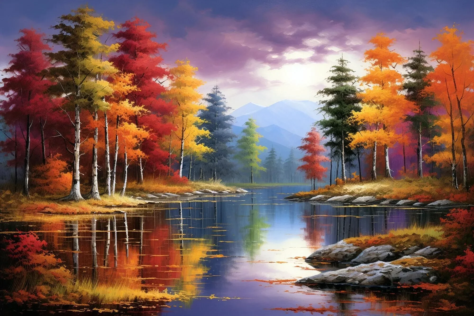 

Sunature Diamond Painting Art Full Square Round Drills Autumn Tree Diamond Painting Kit