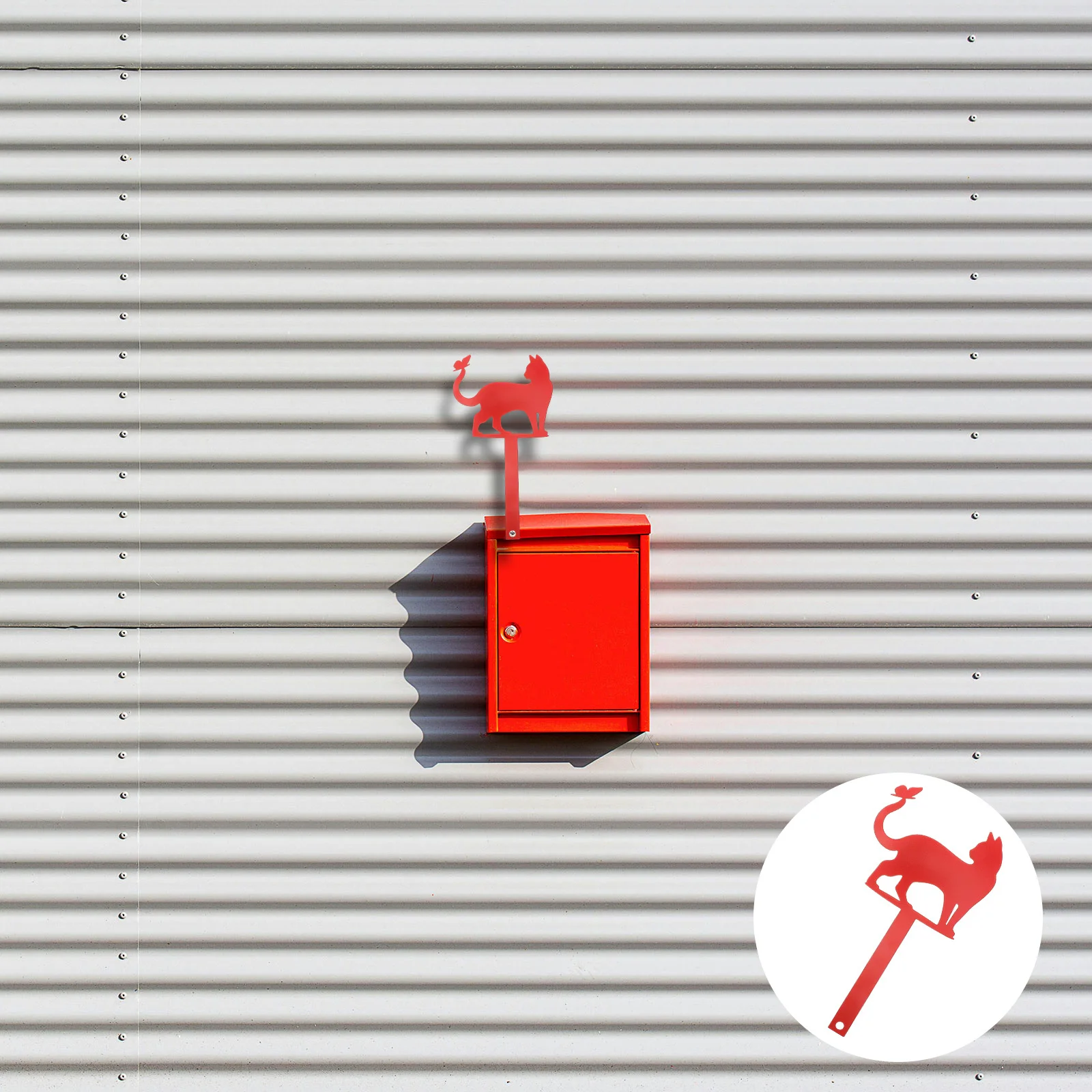 

Iron Cat Shape Mailbox Decor Outdoor Yard Ornament Metal Stake Sign Garden Front Door Decoration Mailbox Pick Flag