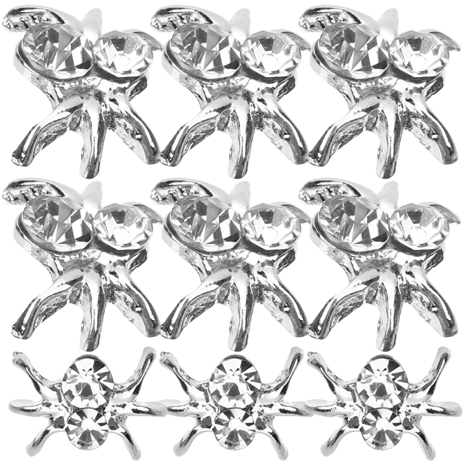 

30 Pcs Spider Nail Charms Gothic Halloween Decor Art 3d Crystal Silver for Nails Jewels Jewelry Nail Supplies