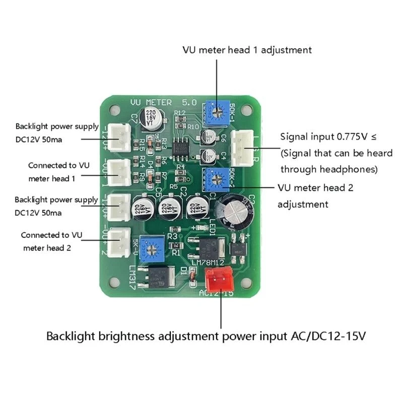 K0EA Accurate Sound Meter Monitor & Adjust Sound VU Meter Driver Board VU Meter set