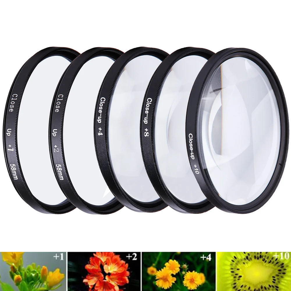 Macro Close-Up Lens Filter Universal +1/2/4/8/10 Circle 37/40.5/43/46/49mm 52mm 55mm 58mm 62mm 67mm 72mm 77 82mm For Nikon Canon