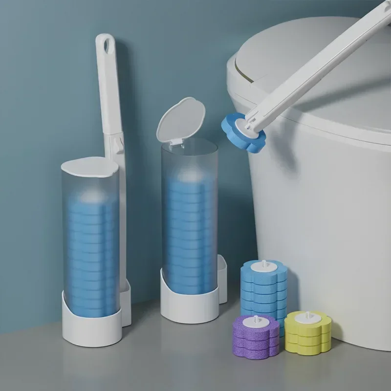 Disposable Toilet Brush Sponge Replacement Head Toilet Brush Set No Dead Ends Decontamination Household Can Throw Toilet Amagi
