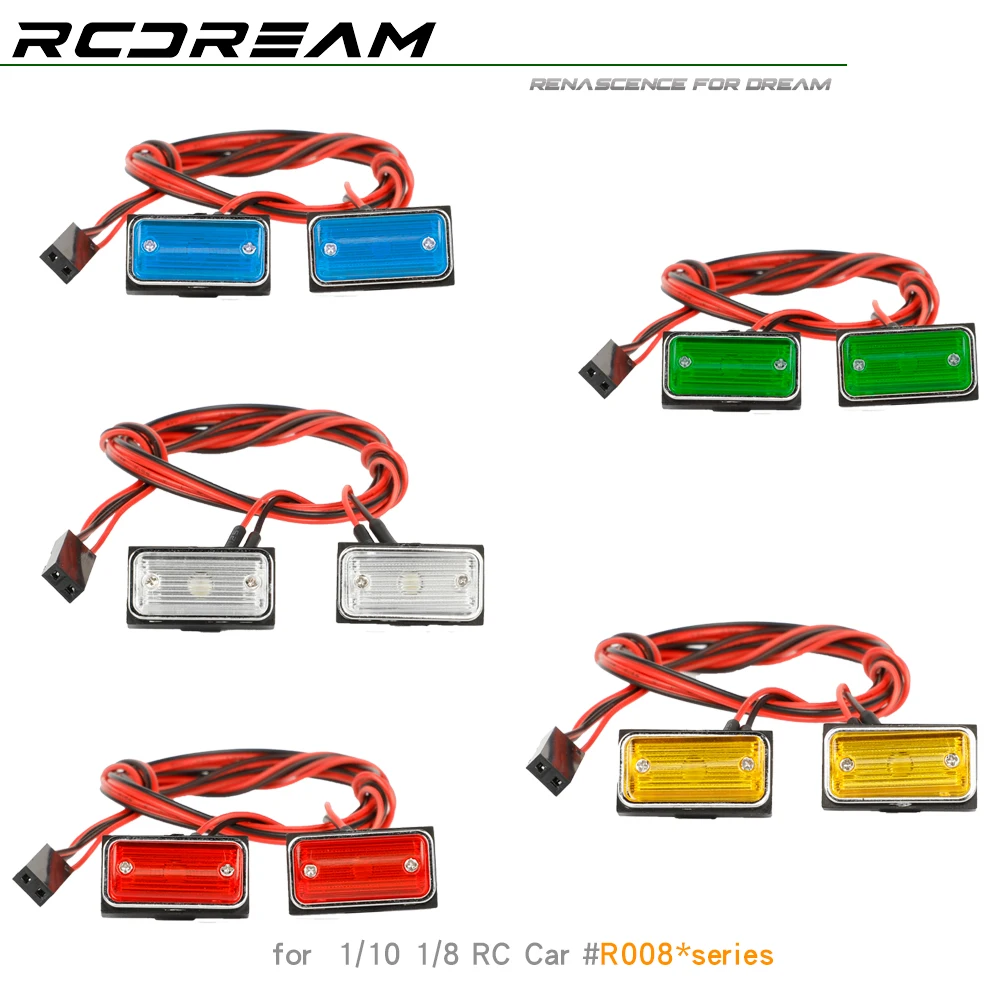 RCDream 1 زوج بدوره إشارة عرض مصابيح أضواء المؤشر الجانبي ل 1/10 1/8 1/14 RC الزاحف شاحنة Tamiya محوري TRX4 D110 # R008T/Y
