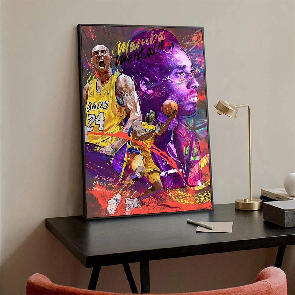 Famous Basketball Celebrity Wall Art Poster Pop Graffiti Mural Modern Home Decor Canvas Painting Picture Print Gifts Decorations