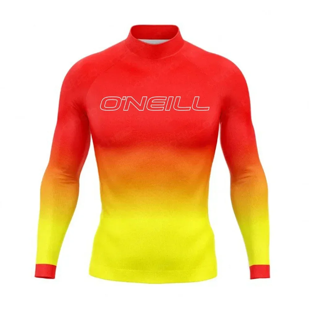 Men's Gradient Surfing Diving Suit Swimsuit Long Sleeved T-shirt UV Resistant Swimsuit Surfing Tight Fitting Shirt Sportswear image 2
