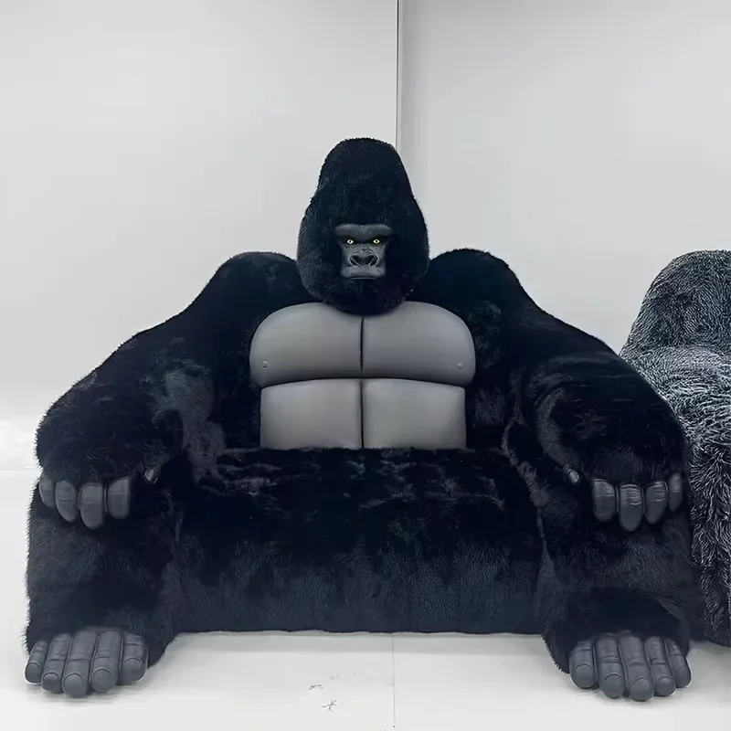 Luxury Giant Gorilla Animal Designer Cartoon Shaped Sofa Villa House Sofa Cushion for Kids Room Living Room