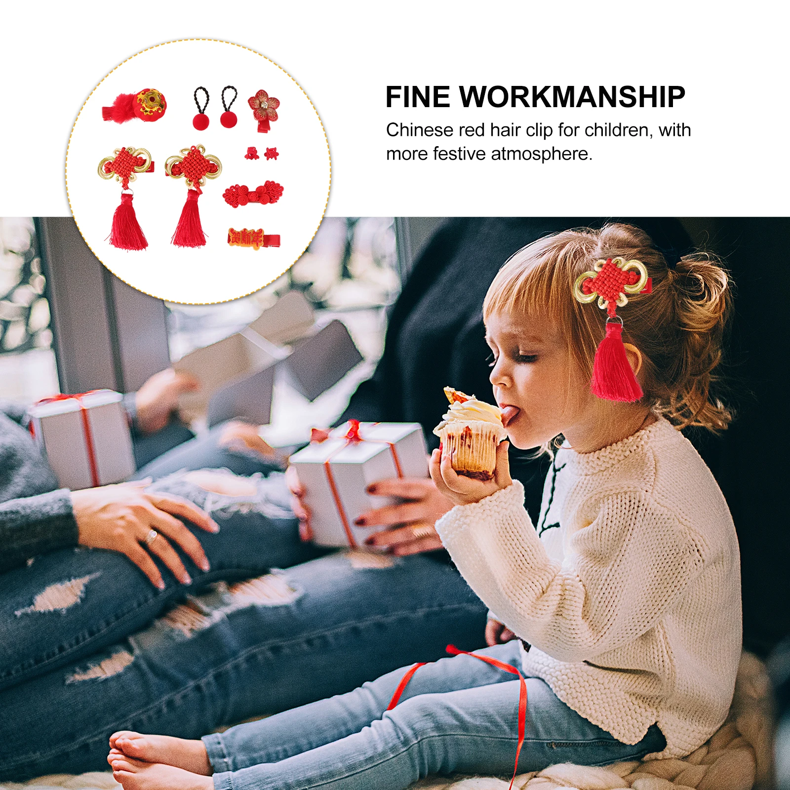 

10pcs Retro Head-Wears Unique Props New Year Hairpins Elegant Girl Hair Decor Holiday Party Kids Barrettes Chinese Elements