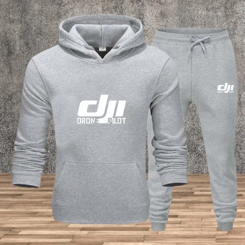 2025 Men's printed casual hooded sweatshirt, street jogging sweatshirt set, 2-piece fitness and sportswear set in s-xxxl size
