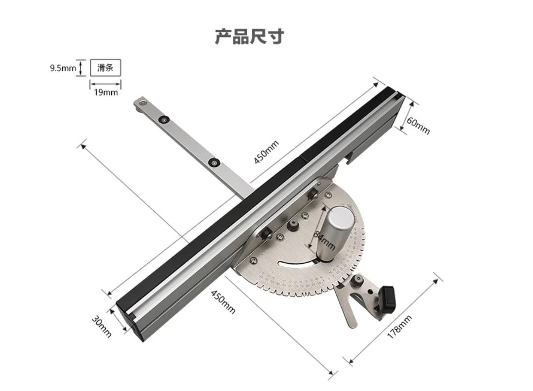 Aluminium legierung/Messing Griff Tisch kreissäge Fräser Gehrung lehre Sägen Montage Lineal DIY