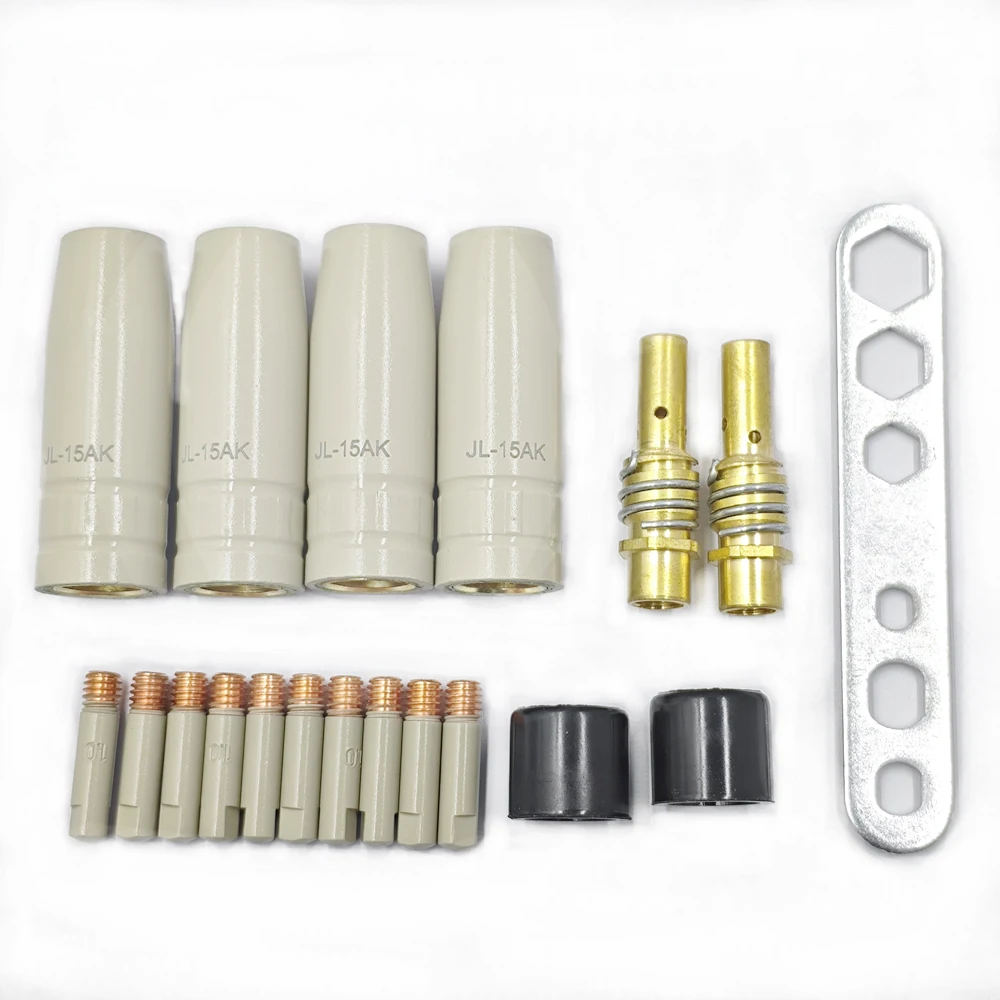 

MB-15ak 15AK Расходные материалы для сварки Защита покрытия Антипригарный контактный наконечник 0,8/1,0/1,2 мм Защитная безвоздушная насадка для 15AK MIG