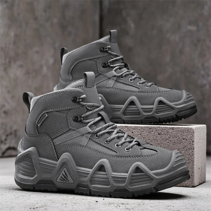 

High-Top Men's Shoes 2025 New Autumn Outdoor Climbing Work Shoes Casual Sports Thick-Soled Non-Slip Construction Site Boots