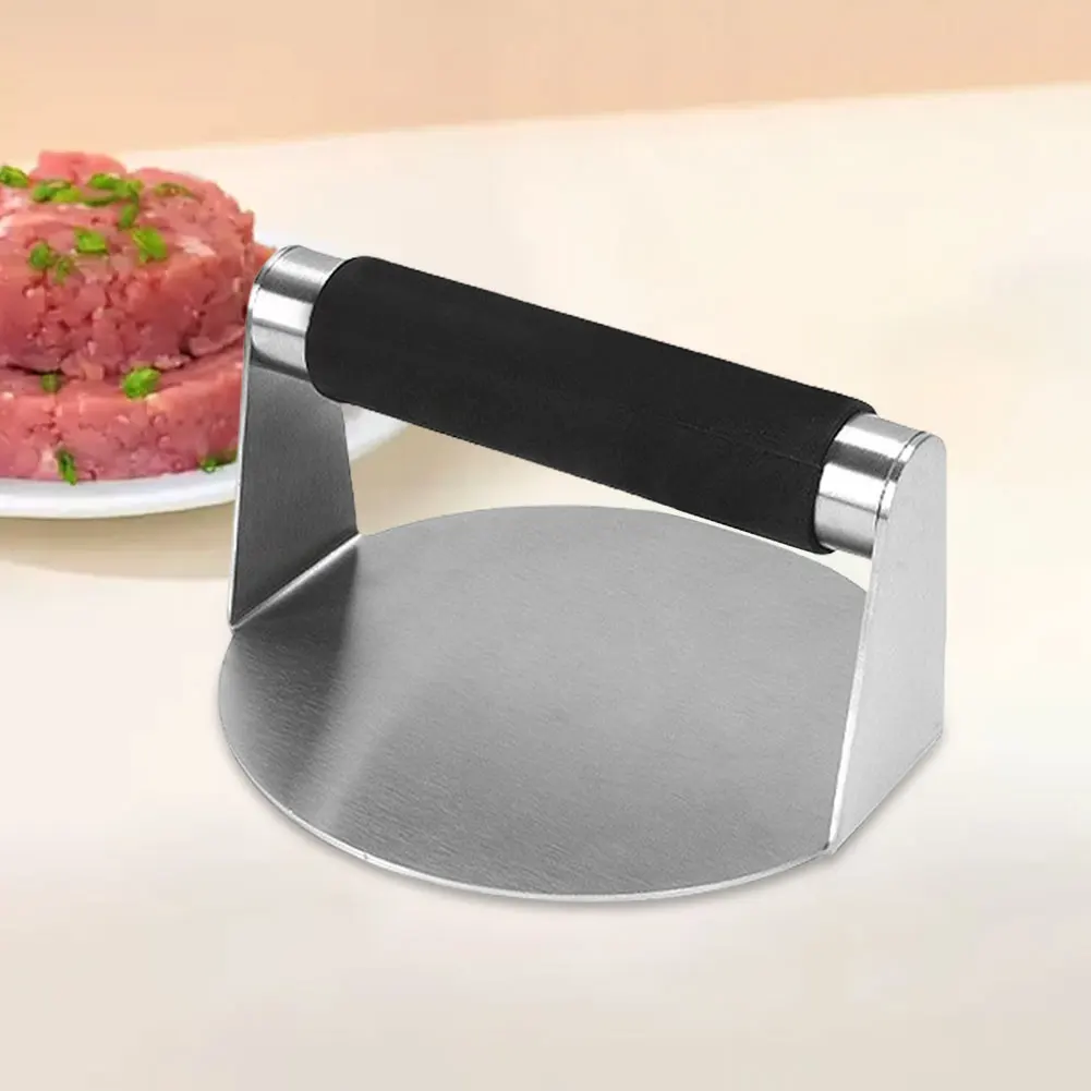 Stainless Steel 5.5 Inch Smash Burger Press with Anti-Scald Handle Hamburger Smasher Tool for Smashburger Bacon Ground Beef Meat