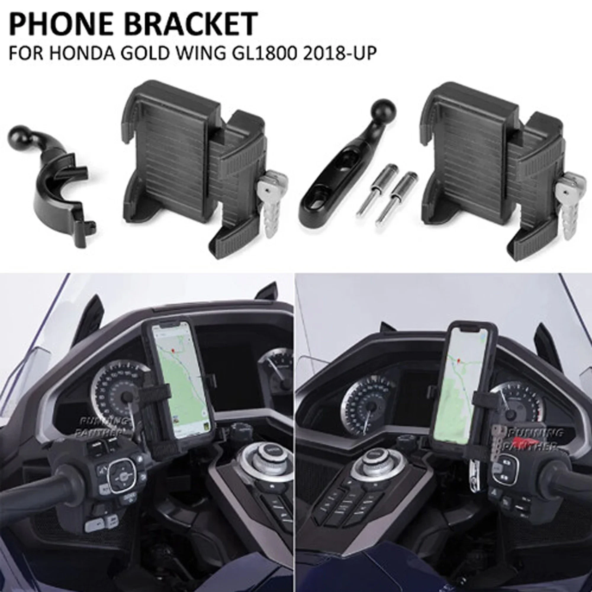 

Motorcycle GPS Phone Holder Navigation Support Bracket Mount Replacement Parts For Honda Gold Wing GL1800 F6B Tour DCT 2018-2024