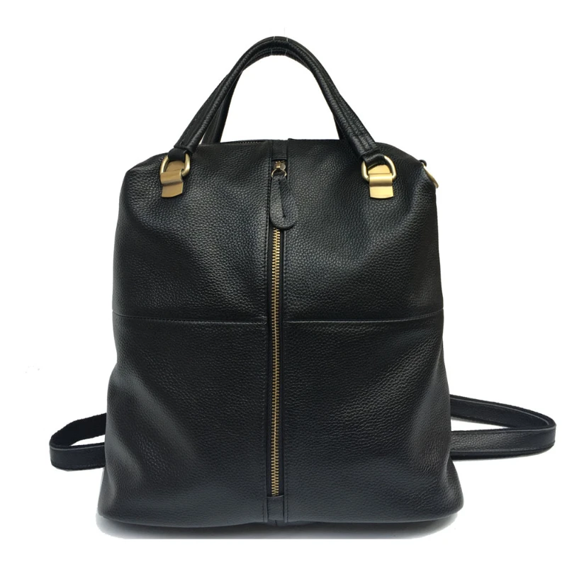 

Black Cowhide Women's Backpack 2024 Trend Fashion High Quality Soft Leather Designer Shoulder Bag New Casual Versatile Handbag