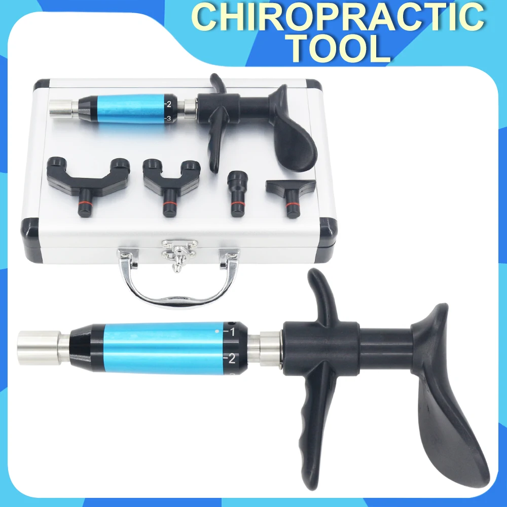 

New Chiropractic Adjustment Tool Manual Gun Set Spine Therapy Adjust Vertebration Tools Body 6 Levels Four Head Massager