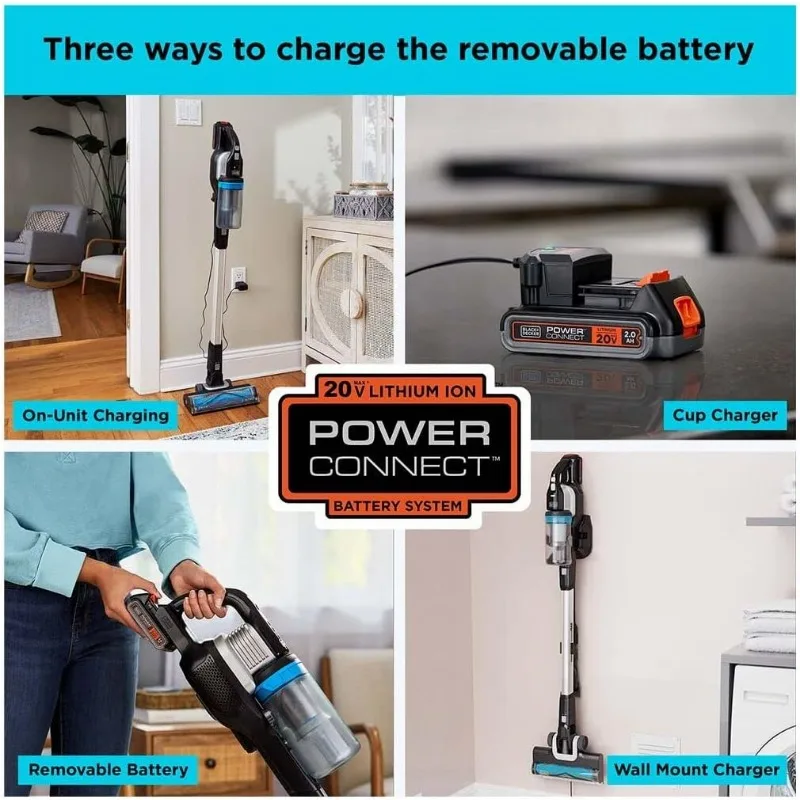 POWERSeries-Extreme MAX sem fio Vacuum vara, Casa e Pet Vacuum Cabelo, BHFEB520D1