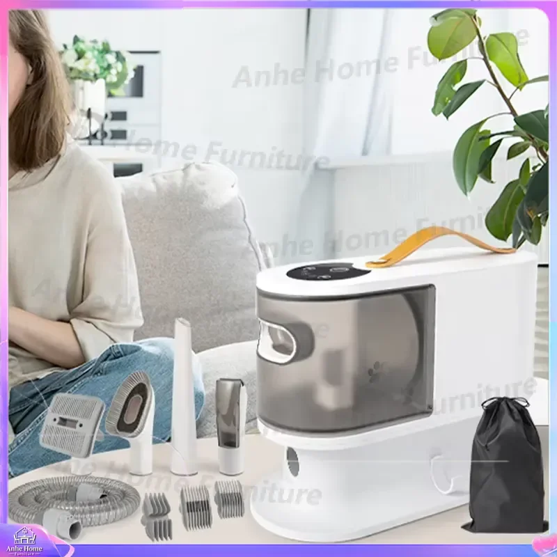 Pet Grooming Vacuum Kit Hair Clipper Trimmer for Dogs Cats Low Noise Suction Fur Remover Shaver Easy Clean Rubber Comb