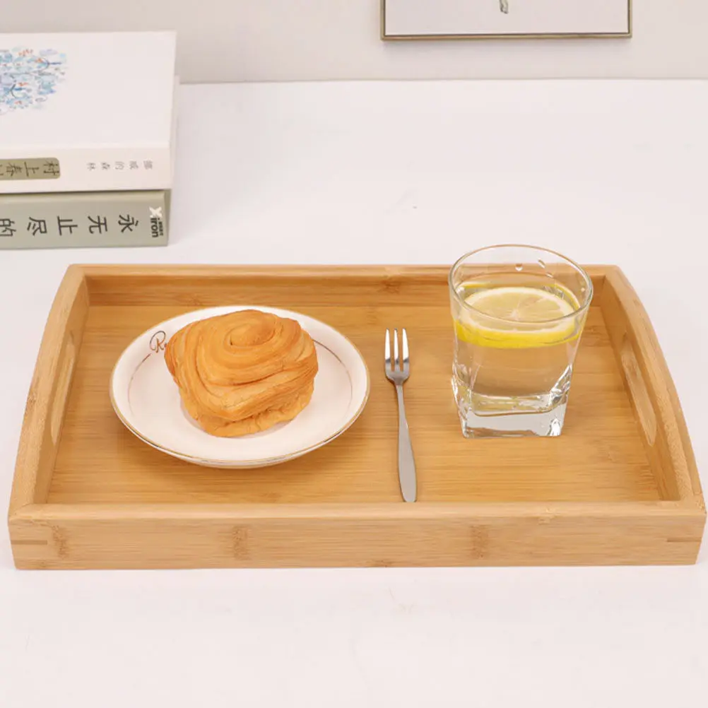 

Elegant Bamboo Serving Platter for Condiments Candies Dried Fruit Chocolate Appetizers Living Room Bedroom Kitchen Use Stylish