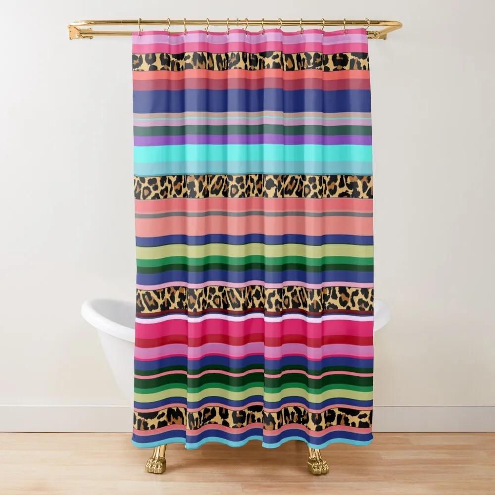 

Colorful Leopard Serape Shower Curtain Waterproof Shower For Shower Curtain