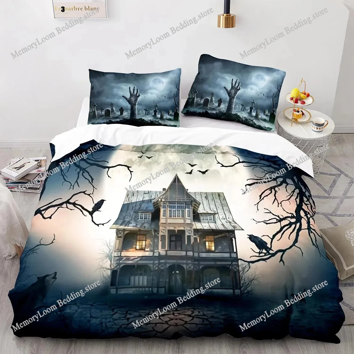 

The Living Dead Bedding Set Single Twin Full Queen King Size Zombie Bed Set Aldult Kid Bedroom Duvetcover Sets 3D Anime 049