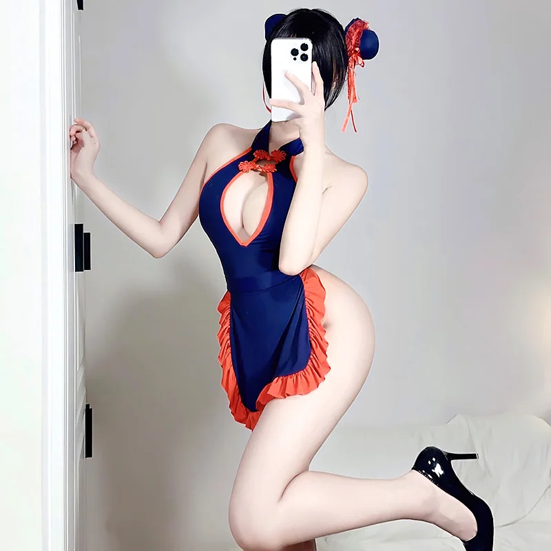 Anime japonês Cosplay Trajes para Mulheres, Lingerie Erótica, Tentação Uniforme, Adulto Sexo Pornô Roupas, Bodysuit Sexy, Conjunto de Avental