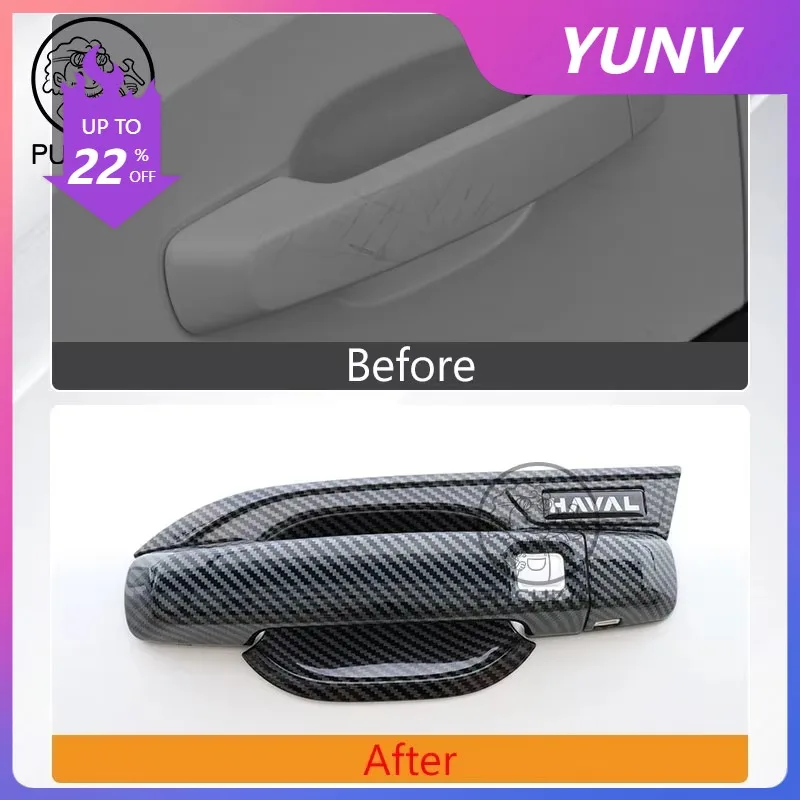 YUNV For Haval H7 2025 2026DARGO 2TH  Accessories Car Door Pull Doorknob Catch Door Handle Bowl Cap Decoration Cover Trim Accses