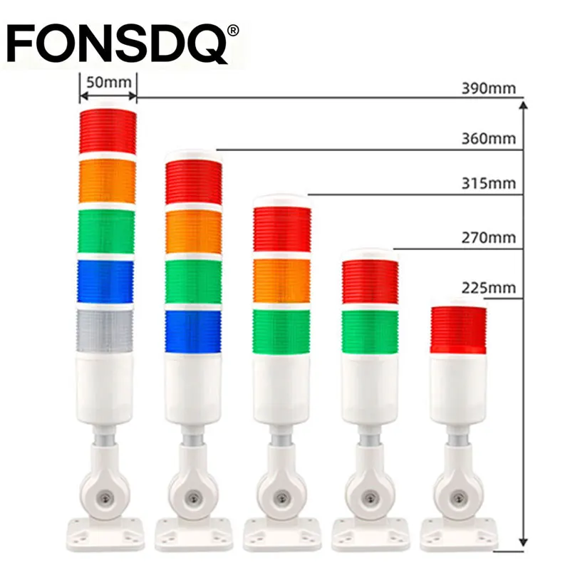 Çok Katmanlı Led Sinyal Kulesi Yığın Lambaları DC12-24V AC220V Sabit Yanıp Sönen Işık Endüstriyel Sinyal Uyarı Lambaları Buzzer