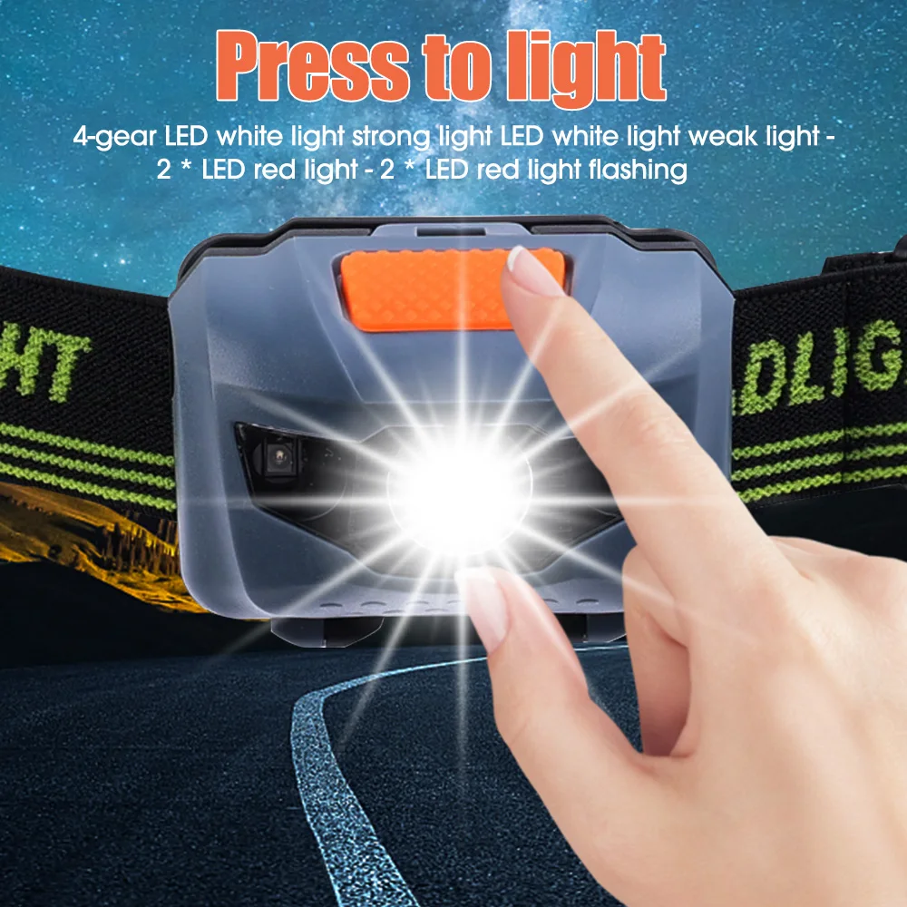 Portable Mini Headlight Ultra Bright Led Headlamp AAA Battery Powered Head Lamp Torch Lantern Camping Fishing Outdoor Head Light