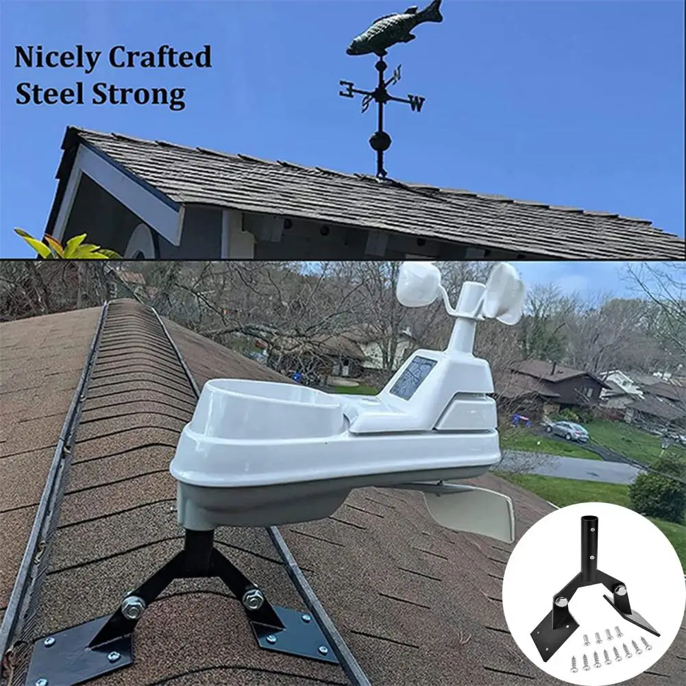 Weather Vane Bracket Convenient Heavy Duty Support Steel Adjustable Weathervane Roof Mount Bracket Home Supply