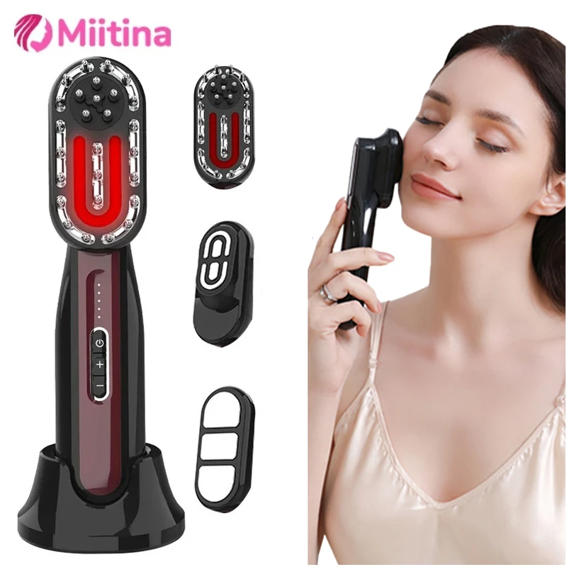 

Electric Scalp Massage Comb Red Blue LED Light Therapy EMS Vibration Massage Brush Anti-Hair Loss Growth Fluid Nourishing Scalp