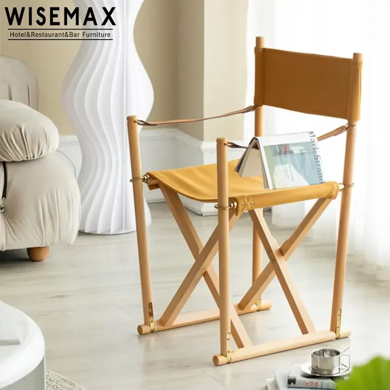 WISEAMX FURNITURE Hotel Outdoor Furniture White Camping Folding Chair Chaise Fabric Leisure Chair Foldable Garden Chair