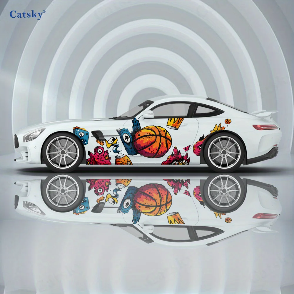 

Basketball Personification Car Vinyl Wraps Decal Self-adhesive PVC Sticker Suitable for Trucks SUV Decor Auto Accessories Gift