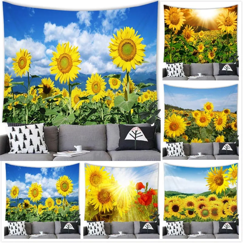 Sunflower Tapestry Wall Hanging Sunflower Decor Tapestry Wall Hanging Sunflower Room Home Decoration Background Wall Decor