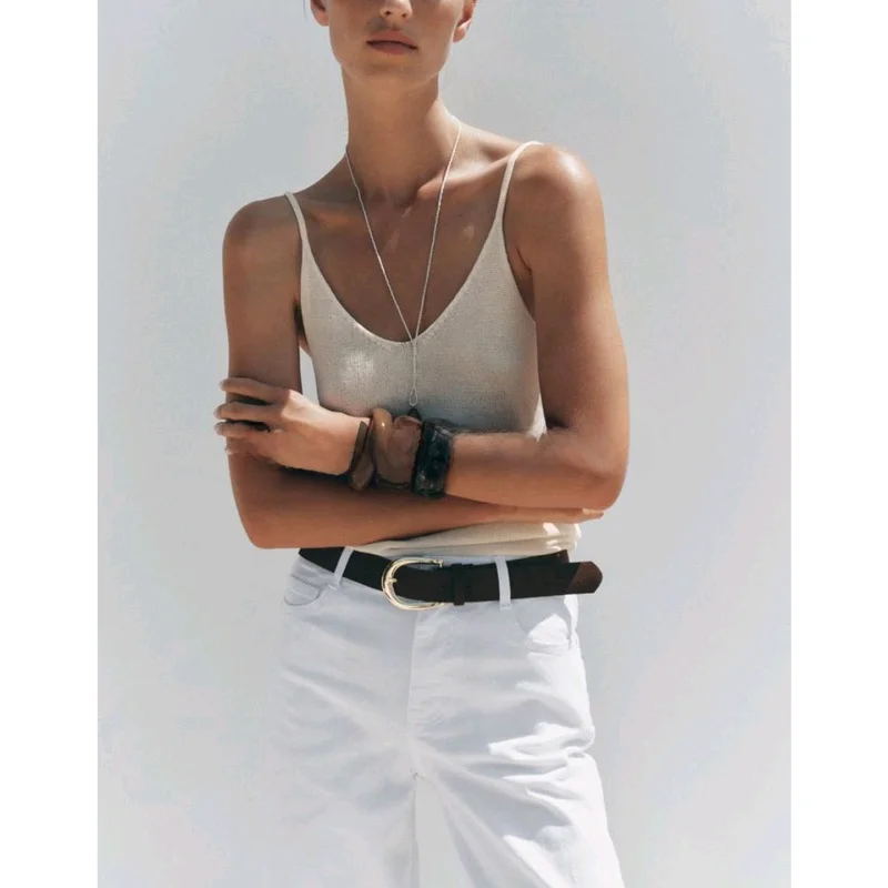 Jean en Denim taille haute à jambes larges pour femmes, nouveau Design d'été avec ceinture, cinq kets, pantalon Long décontracté, coupe ample