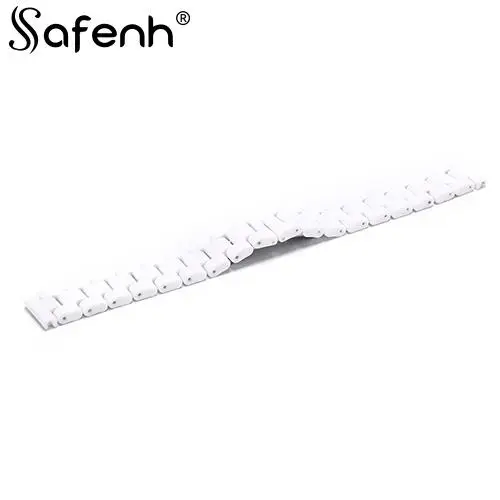 1pcs Wristband Ceramic 14mm 18mm Ceramic Watchband White Black Watch Band Strap Butterfly Buckle For Diamond Wristband Men Women