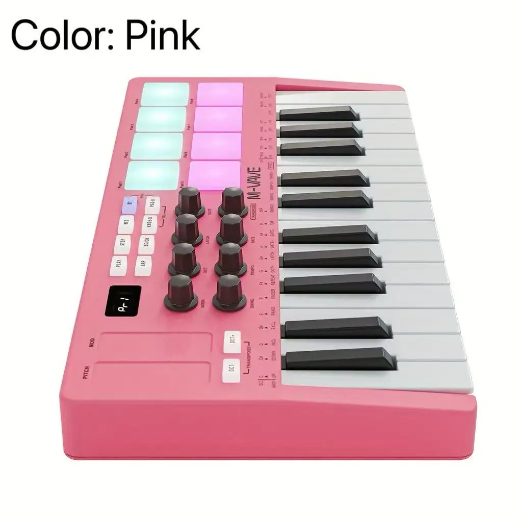 M-VAVE SMK25 1st Gen Portable 25-Key MIDI Keyboard Pad Electronic Music Controller with Bluetooth Smart Device Music Composition Effects Processor